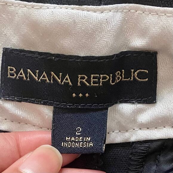 Banana Republic Black Cotton Blend Shorts size 2 - Picture 6 of 13